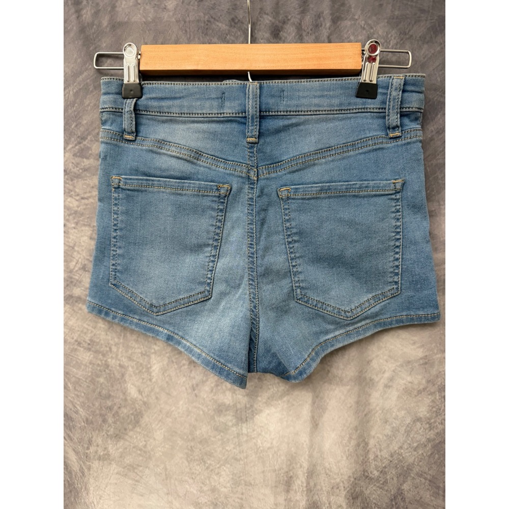 Free People We The Free High Rise Denim Shorts Light Wash Blue Size 25 - Picture 2 of 7
